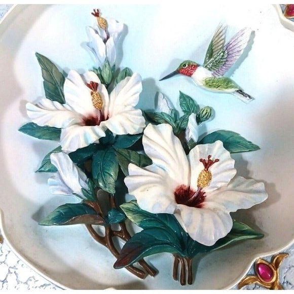 Bradford Exchange Lena Liu Morning Jewels Rose Colored Dawn Hummindbird … - Picture 3 of 7